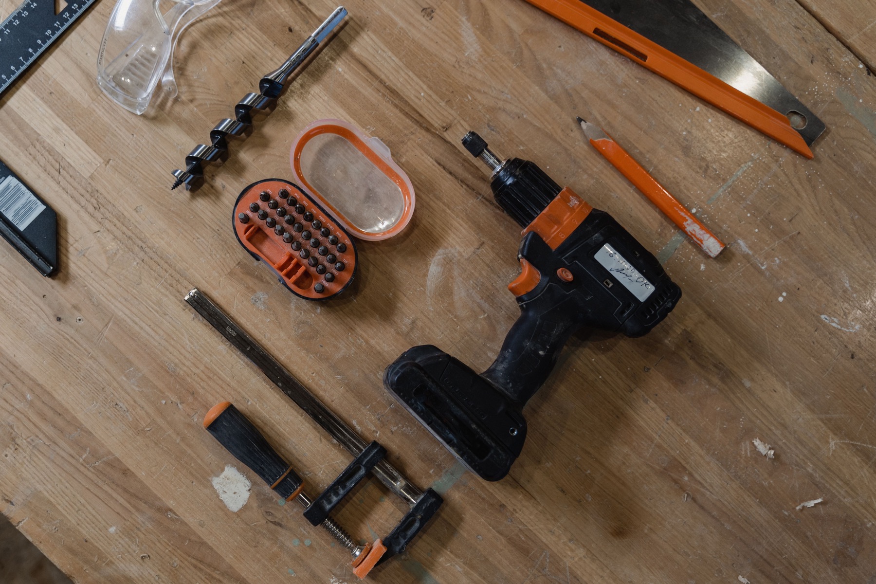 Contractor reviewing measurements during a residential renovation